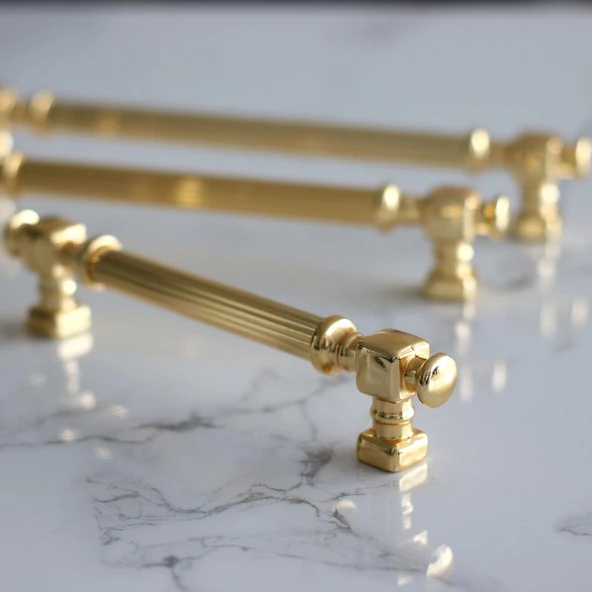 Talas Altın Çizgi Metal Kulp 224 mm 22.4 cm Mobilya Çekmece Mutfak Dolabı Dolap Kapak Kulpları Kulbu - 7