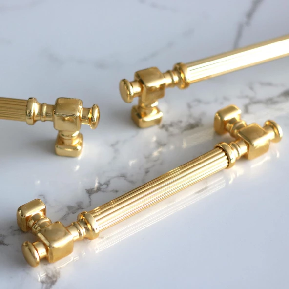 Talas Altın Çizgi Metal Kulp 224 mm 22.4 cm Mobilya Çekmece Mutfak Dolabı Dolap Kapak Kulpları Kulbu - 9