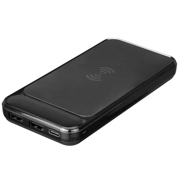 S-link IP-217W 10000mAh Powerbank 2 Usb Port Siyah Kablosuz LCD Ekranlı Taşınabilir Pil Şarj Cihazı