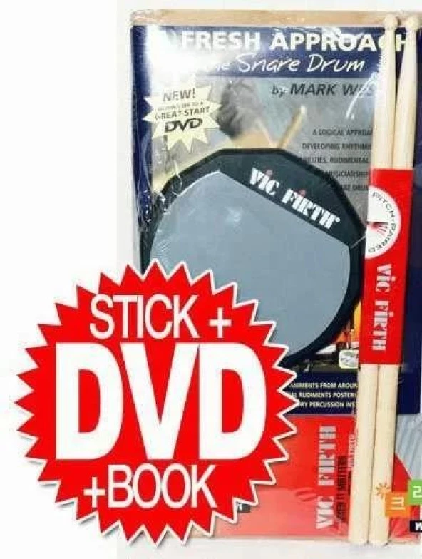 Vıcfırth Fasp Perkusyon Başlangıç Seti, Baget Sd1, 6" Pad, Dvd,