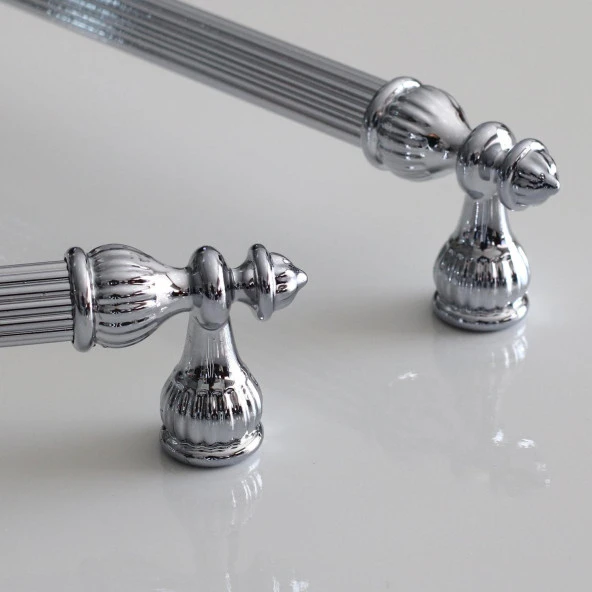Kulp Metal Mobilya Dolap Çekmece Kapak Mutfak Kulpları Kulbu Dolabı Kulpu 96 mm Krom Renk - Resim 2