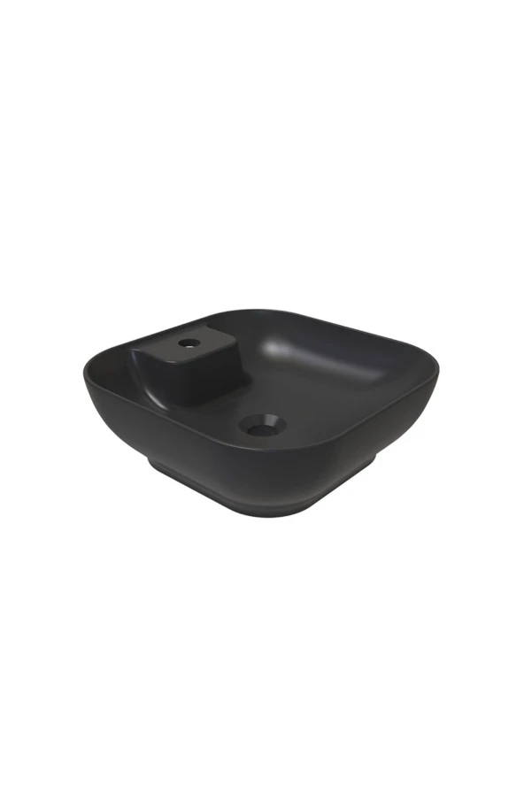 Bien Motto 42 Cm Kare Lavabo Batarya Delikli Mat Siyah