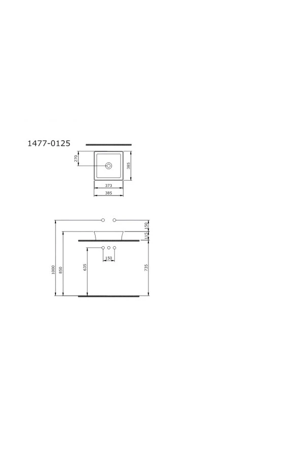 Bocchi Sottile Slim Line Kare Lavabo 38X38 Cm 1477-001-0125 Beyaz - 5