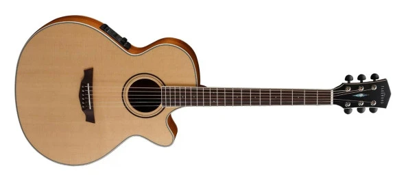 Cort Pw470-ns Elektro Akustik Cutaway Gitar, Folk Kasa, Parkwood