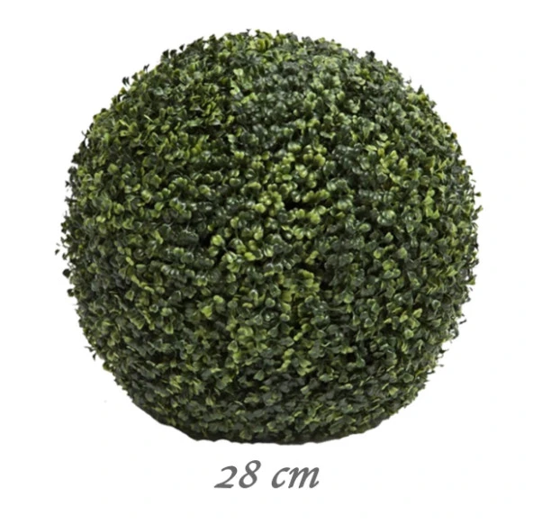 Nettenevime Yapay Çiçek Şimşir Top 28 CM Yeşil Top Ağaç Çiçeği - Resim 2