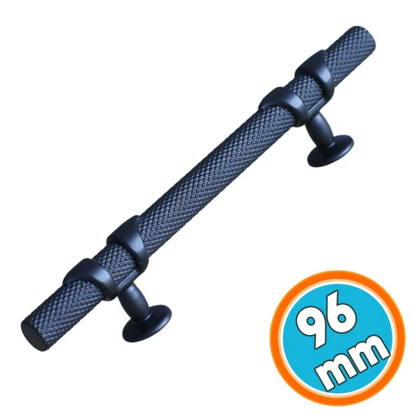 Metal Kulp Mobilya Çekmece Mutfak Kapak Dolap Kulpları Dolabı Kulbu Kulpu 96 mm Mat Siyah ürün görseli