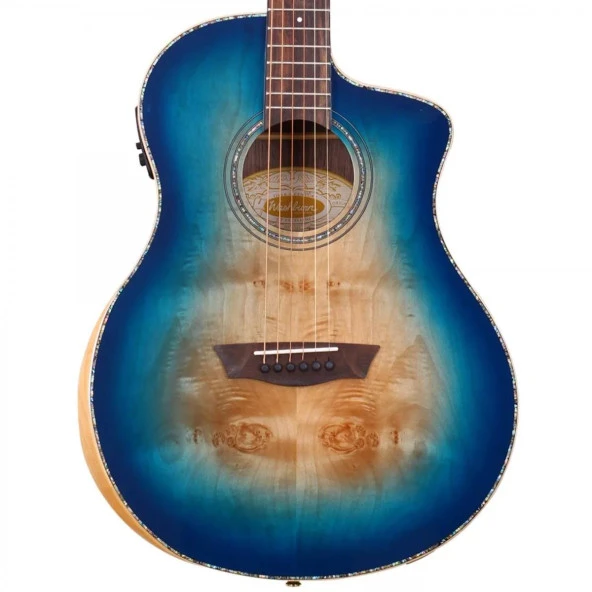 Washburn Bta-blubce Bella Tono Vite Alure Burl Elektro Akustik Gitar