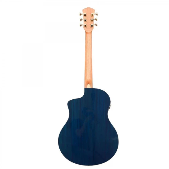 Washburn Bta-blubce Bella Tono Vite Alure Burl Elektro Akustik Gitar - 3