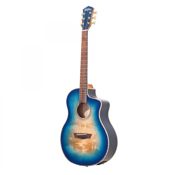 Washburn Bta-blubce Bella Tono Vite Alure Burl Elektro Akustik Gitar - 4