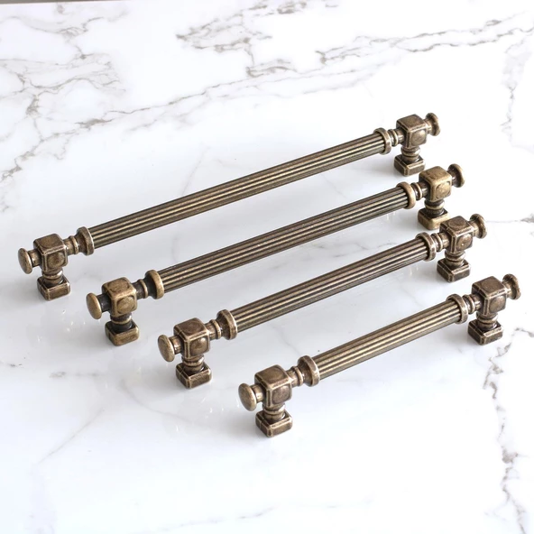 Talas Eskitme Antik Sarı Çizgili Metal 192 mm 19.2 cm Mobilya Mutfak Dolap Kulpu Kulbu Kulpları - 5