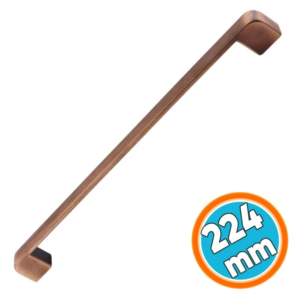 Mobilya Mutfak Dolabı Çekmece Dolap Kapak Kulpu Kulbu Antik Bakır 224 mm Oval Metal Kulp ürün görseli
