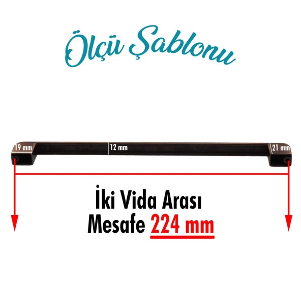 Mobilya Mutfak Dolabı Çekmece Dolap Kapak Kulpu Kulbu Antik Bakır 224 mm Oval Metal Kulp - Resim 3