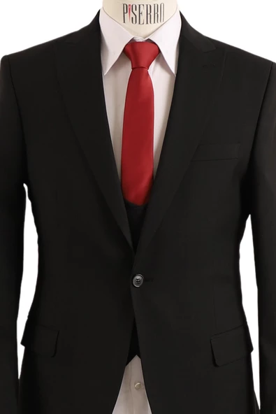 Yelekli Takım Elbise Slim Fit - 4