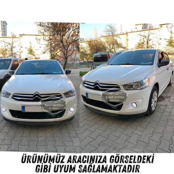 Peugeot 301 2012-2021 Uyumlu Üniversal Mercekli Angel Sis Farı Metal Su Geçirmez 76 mm Sarı Halkalı Gündüz Farı Angel Eyes 2 Adet - 5