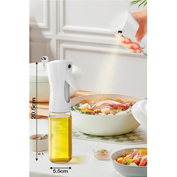 EA Home Püskürtmeli Air Frey Cam Sprey Yağ Şişesi Zeytinyağı Limon Püskürtücü Yağdanlık 225 Ml - 2