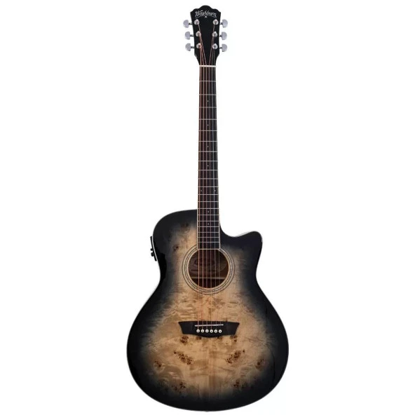 Washburn Deep Forest Burl Ace Black Fade Elektro Akustik Gitar - 2
