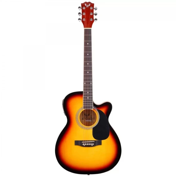 Angel Afg100ce-sb Sunburst Cutaway Elektro Akustik Gitar - 1