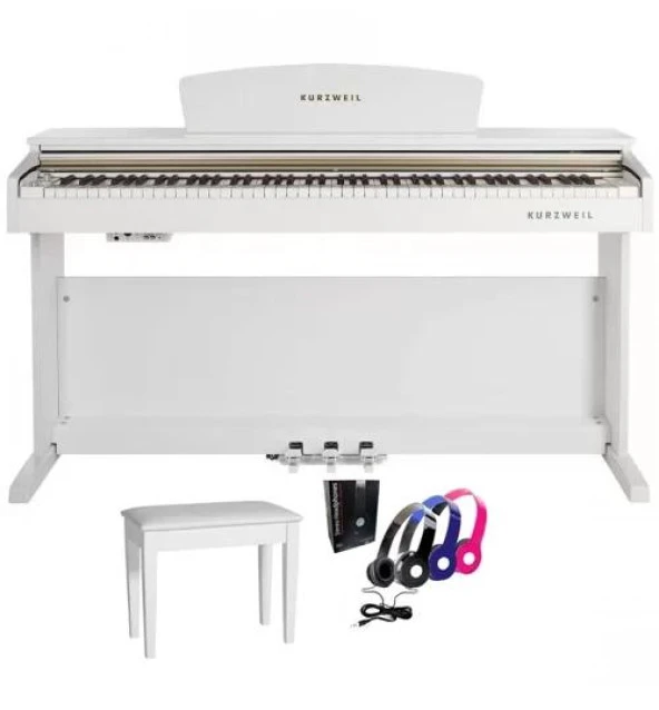 Kurzweil M90 Dijital Beyaz Piyano + Tabure + Kulaklık