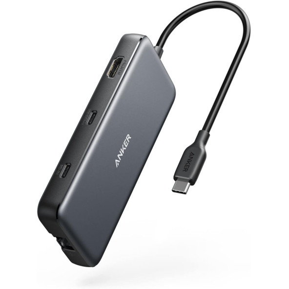Anker PowerExpand 555 USB C HUB 8 in 1 100 W PowerDelivery HDMI SD Kart 10 GBPS Ethernet