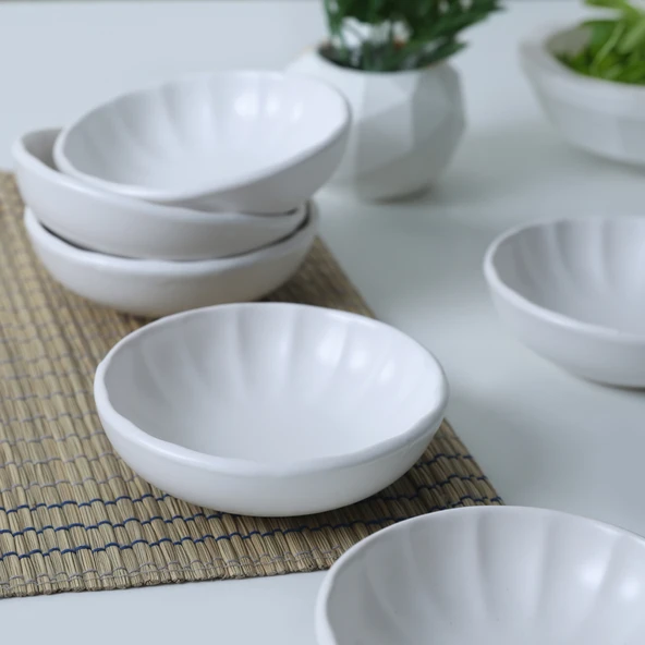 Keramika Mat Beyaz Sirius Çerezlik / Sosluk 12 Cm 6 Adet 022