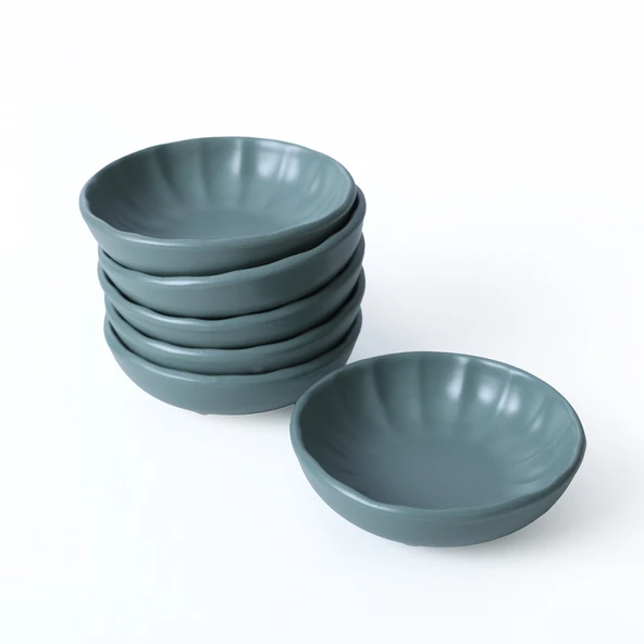 Keramika Mat Yeşil Sirius Çerezlik / Sosluk 12 Cm 6 Adet 322 - 8