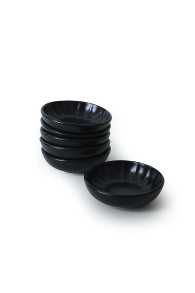 Keramika Mat Siyah Sirius Çerezlik / Sosluk 12 Cm 6 Adet 956 - Resim 6