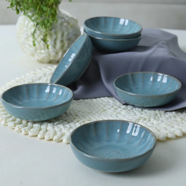 Keramika Granit Turkuaz Sirius Çerezlik / Sosluk 12 Cm 6 Adet Q07