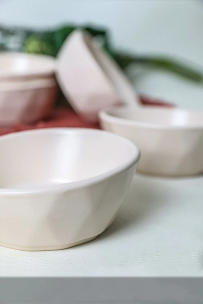 Keramika Mat Krem Kristal Çerezlik / Sosluk 12 Cm 6 Adet 950 - 3