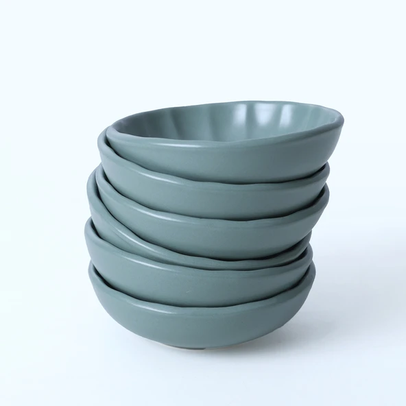 Keramika Mat Yeşil Sirius Çerezlik / Sosluk 12 Cm 6 Adet 322 - 9