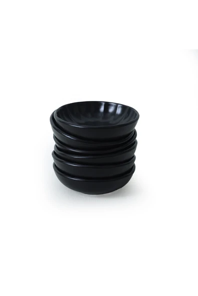 Keramika Mat Siyah Sirius Çerezlik / Sosluk 12 Cm 6 Adet 956 - Resim 7