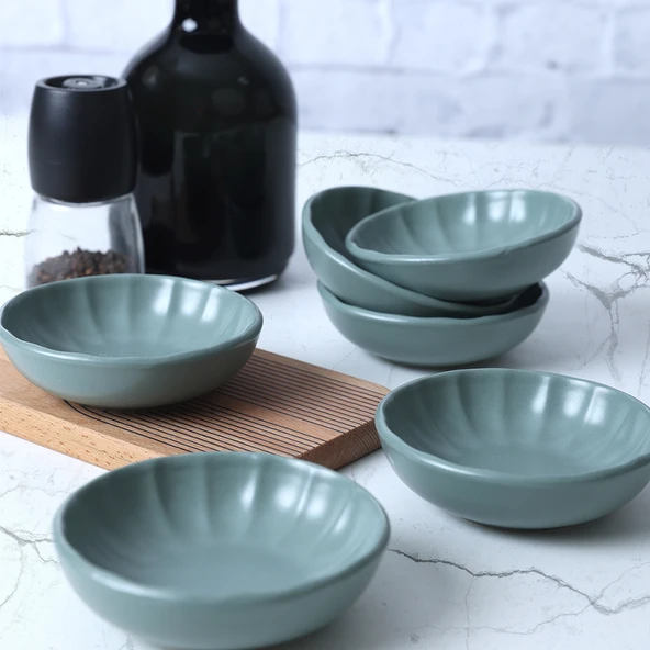 Keramika Mat Yeşil Sirius Çerezlik / Sosluk 12 Cm 6 Adet 322 - 2