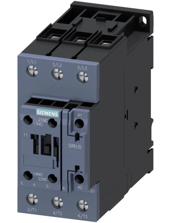 Siemens 3RT2035-1NB30 Üç Fazlı- Sirius Kontaktör Dc 20 33V Bobinli 18,5 Kw 1No 1Nc - 1