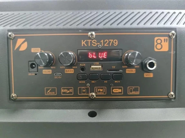 Kts-1279 Telsizli 8" Ses Sistemi Kablosuz Mikrofon Taşınabilir Şarjlı Hoparlör - 2