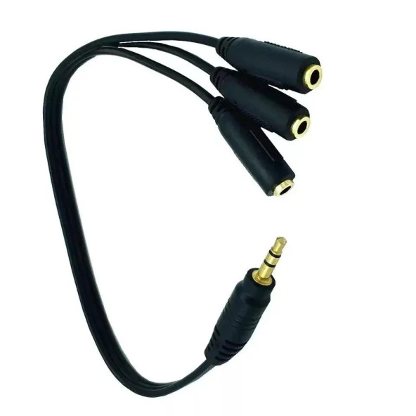 1 İnput To 3 Output Stereo Audio Splitter Cable 30cm - 2