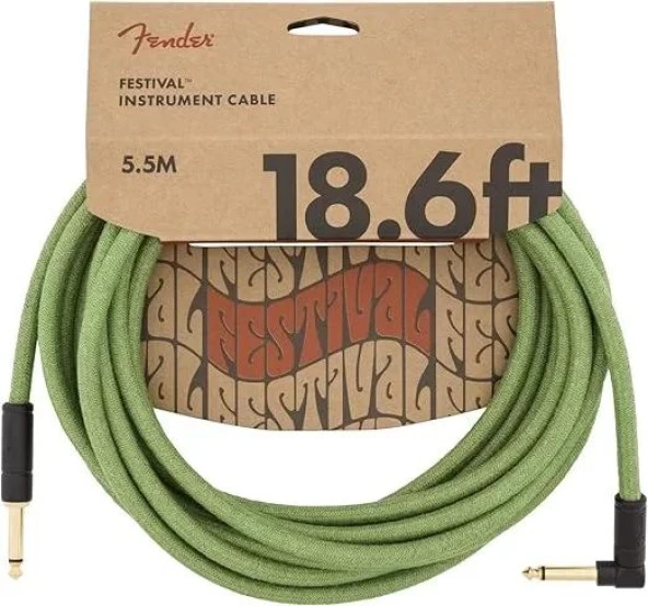 Fender Festival Düz/l Uçlu 5m Pure Hemp Brown Stripe Enstrüman Kablosu