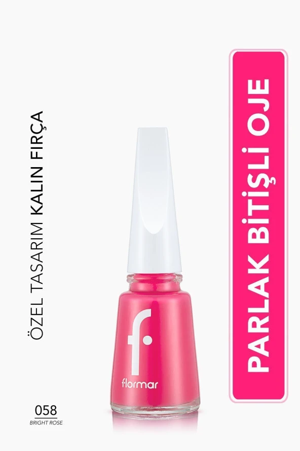 Nail Enamel Yüksek Pigmentli & Parlak Bitişli Oje Fne-058 Brıght Rose