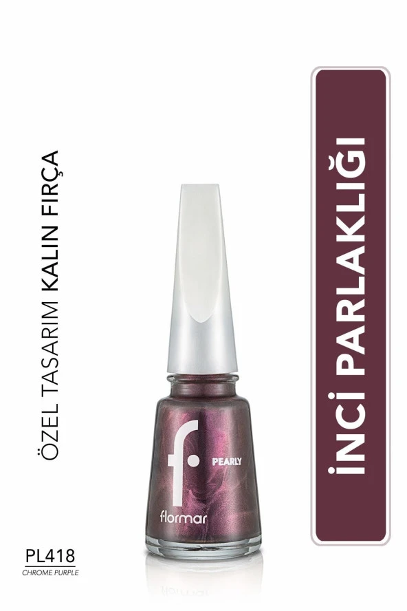 Sedefli Parlak Oje (MOR) - Pearly Nail Enamel - Pl418 Chrome Purple - 8682536035576 ürün görseli 1