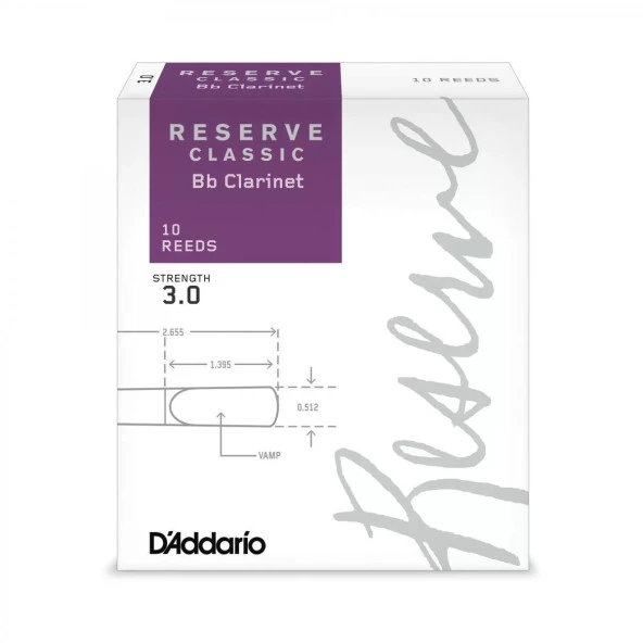 D'addario Woodwinds Reserve Classic Dct1030 Sib Klarnet Kamışı No:3