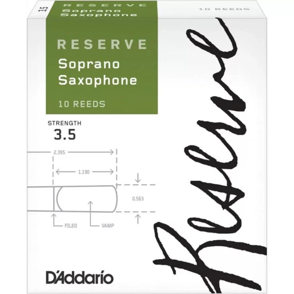 D'addario Woodwinds Reserve Dır1035 Soprano Saksafon Kamışı No: 3,5