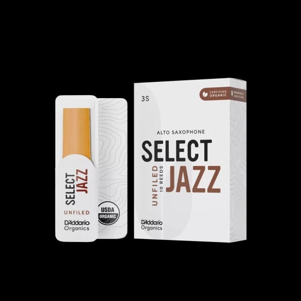 D'addario Woodwinds Organic Select Jazz Unfiled Alto Saksafon Kamışı No:3 Soft