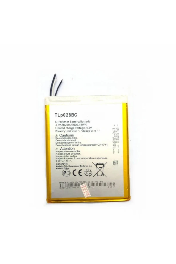 Alcatel Tab Pixe 3 Uyumlu Tablet Pil Batarya TLp028BC 2820mAh ürün görseli