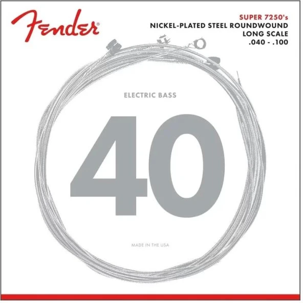 Fender 7250 Nickel Plated Steel Long Scale 7250l .040-.100 Bas Gitar Teli