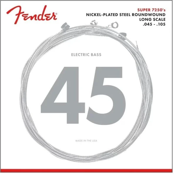 Fender 7250 Nickel Plated Steel Long Scale 7250m .045-.105 Bas Gitar Teli