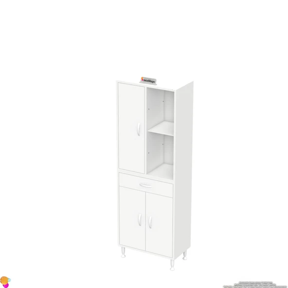 Modilayn AFRA 55x173x32,5 Çok Amaçlı Banyo Mutfak Erzak Kavonoz Kiler Ayakkabı Dolabı - 7