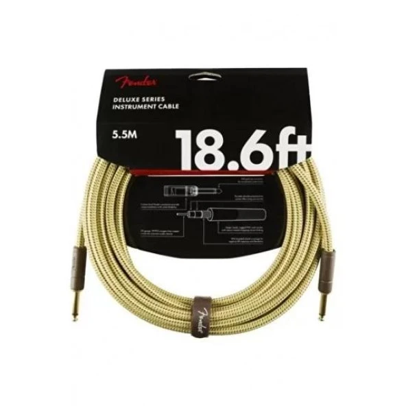 Fender Deluxe Düz/düz Uçlu 5m Tweed Enstrüman Kablosu