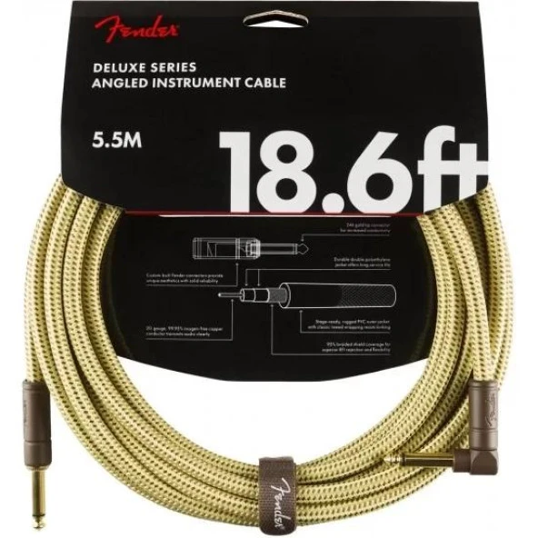 Fender Deluxe Düz/l Uçlu 5m Tweed Enstrüman Kablosu