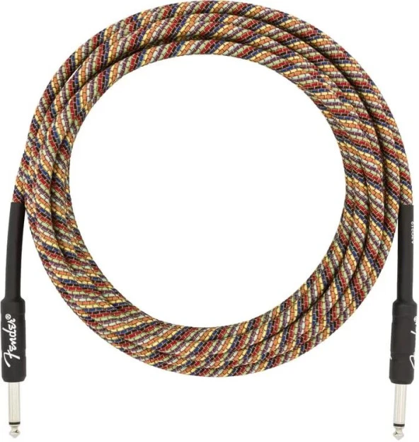Fender Festival Düz/düz Uçlu 5m Pure Hemp Rainbow Enstrüman Kablosu