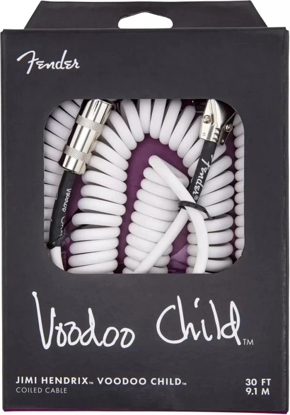 Fender Hendrix Voodoo Child Coil Düz/l Uçlu 9m Beyaz Enstrüman Kablosu