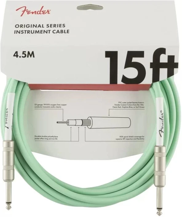 Fender Original 4m Surf Yeşil Enstrüman Kablosu - 2