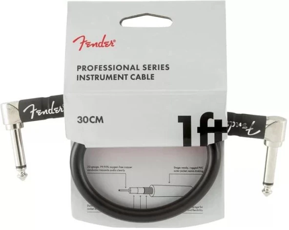 Fender Professional L/l Uçlu 30cm Siyah Patch Kablosu